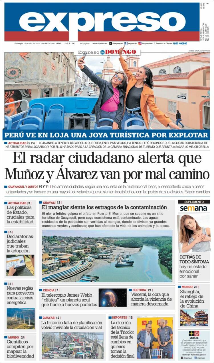 Portada de Expreso (Ecuador)