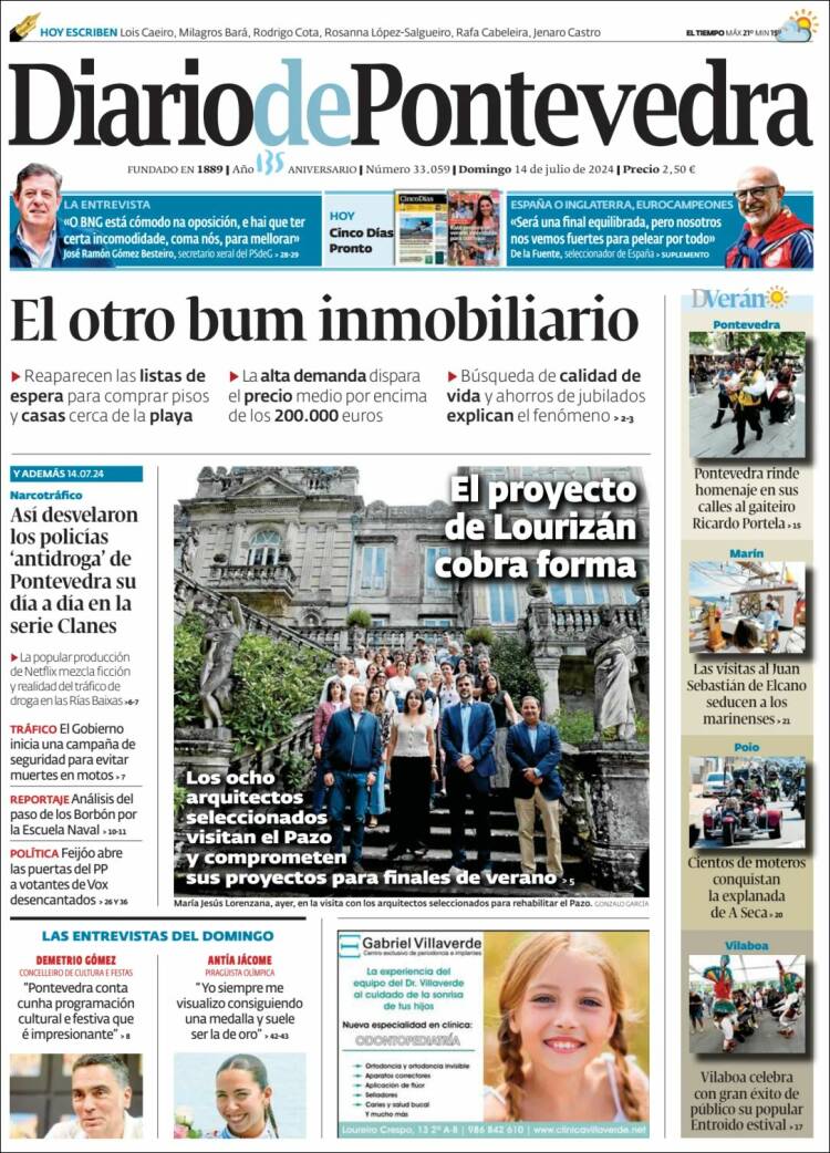Portada de Diario de Pontevedra (España)