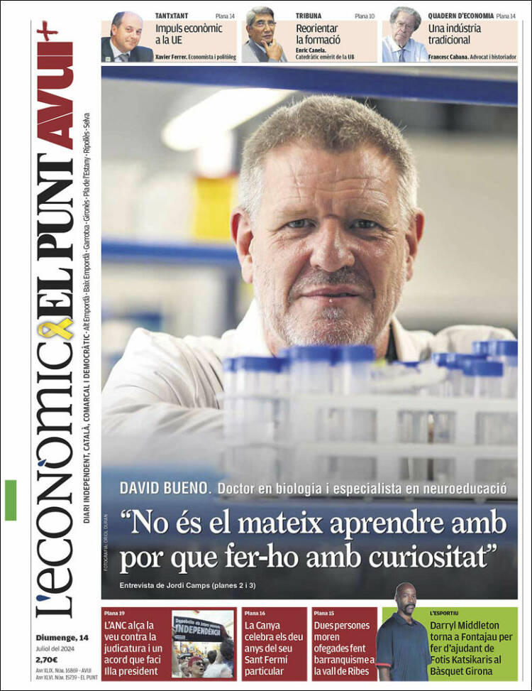 Portada de El Punt Avui - Girona (España)