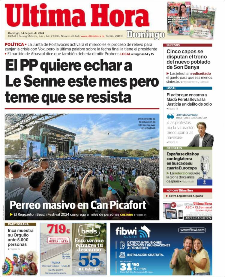 Portada de Última Hora (España)