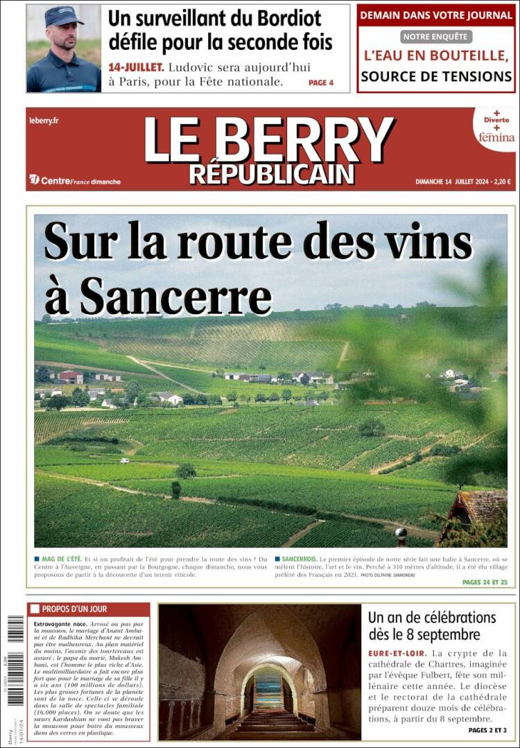 Portada de Berry Republicain (Francia)