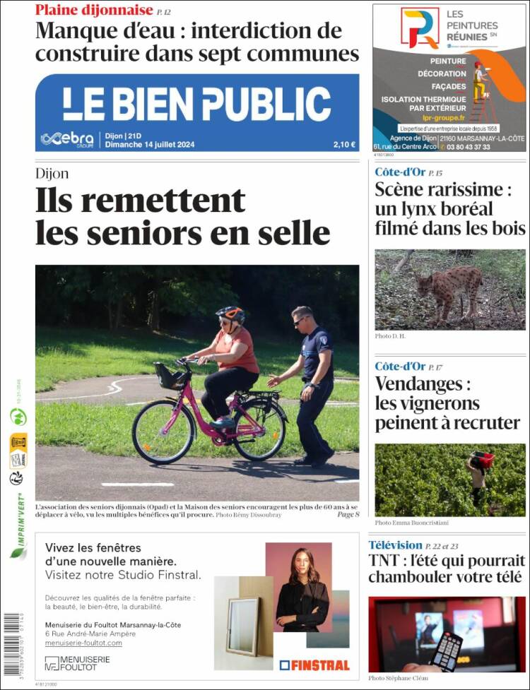 Portada de Le Bien Public (Francia)