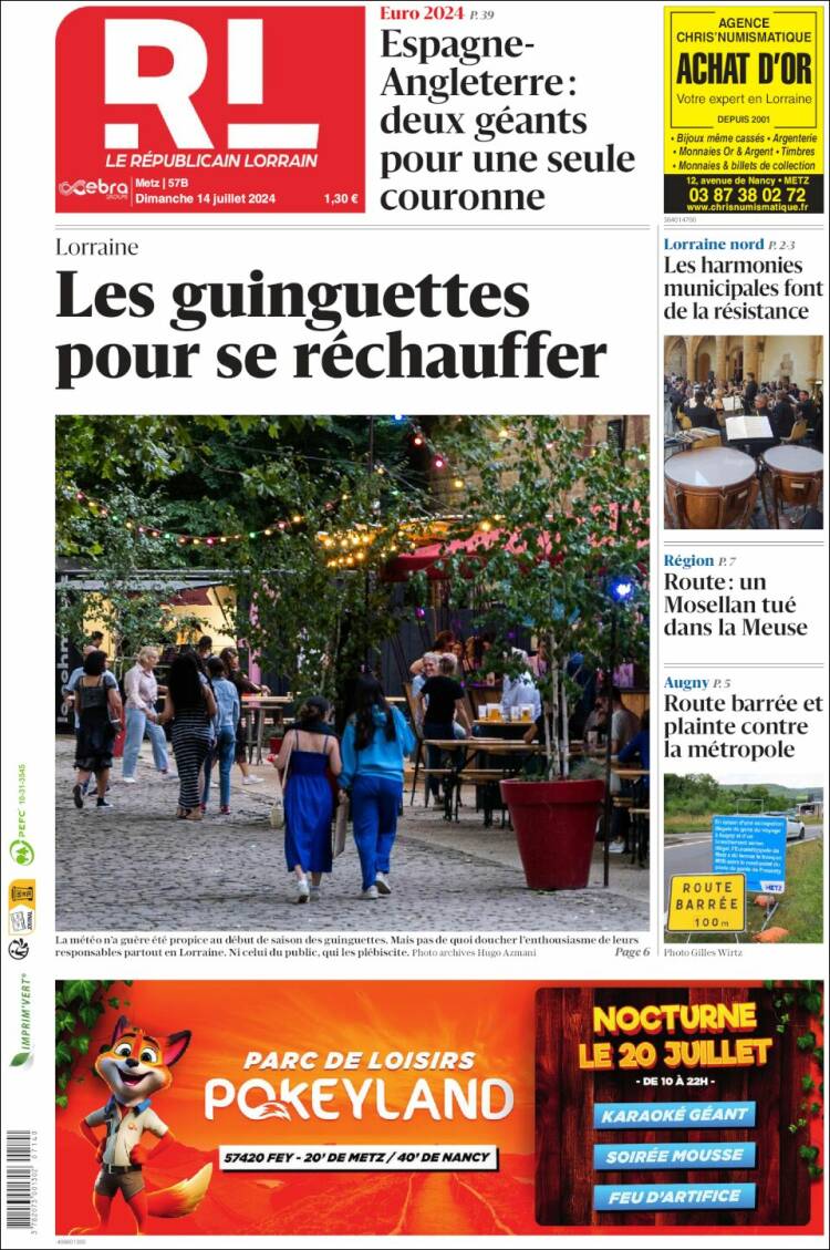 Portada de Le Republicain Lorrain (Francia)