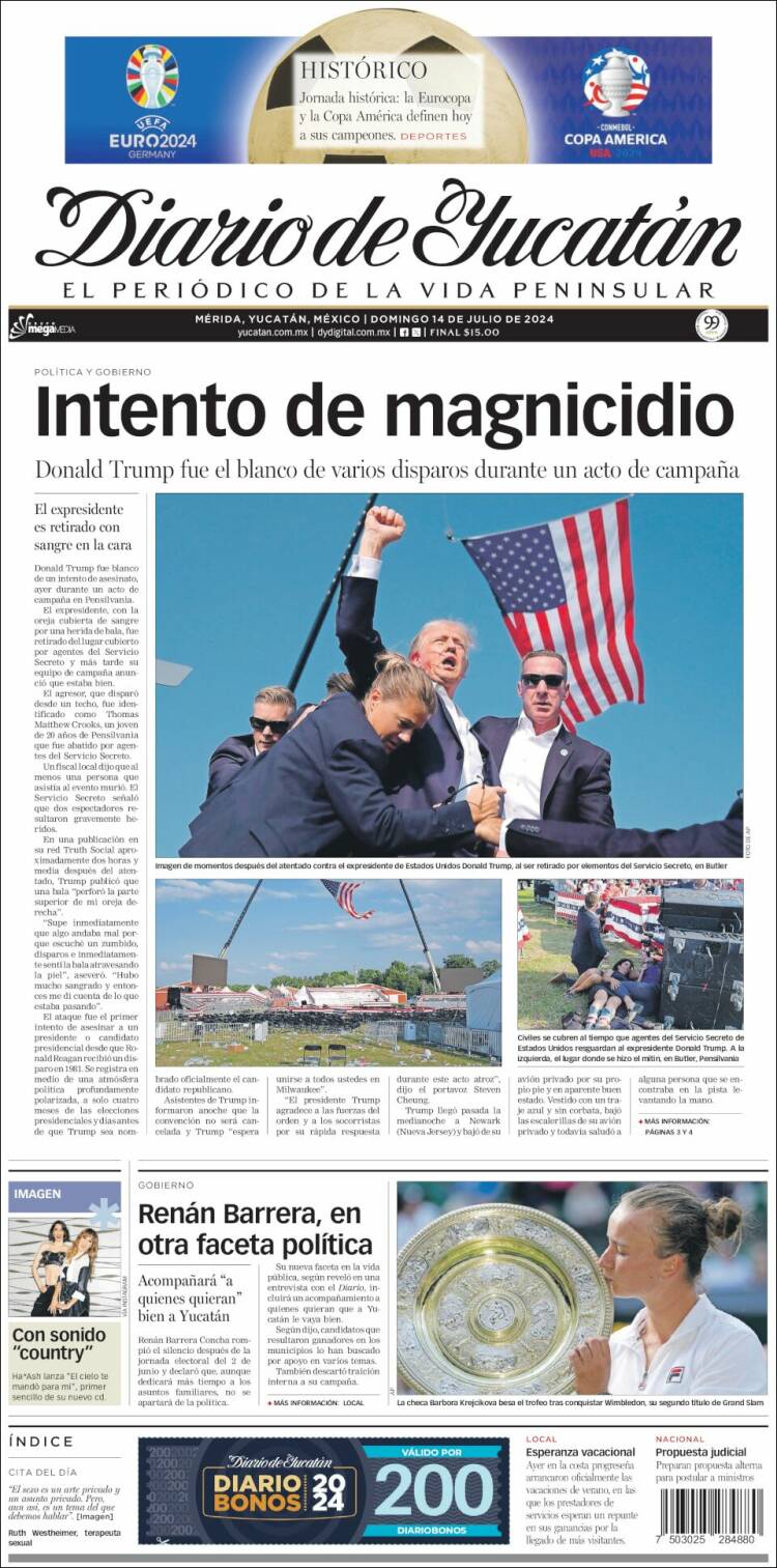 Portada de Diario de Yucatán (M&eacute;xico)