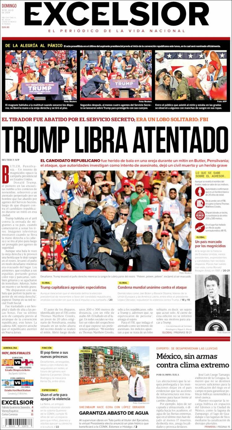 Portada de Excelsior (M&eacute;xico)