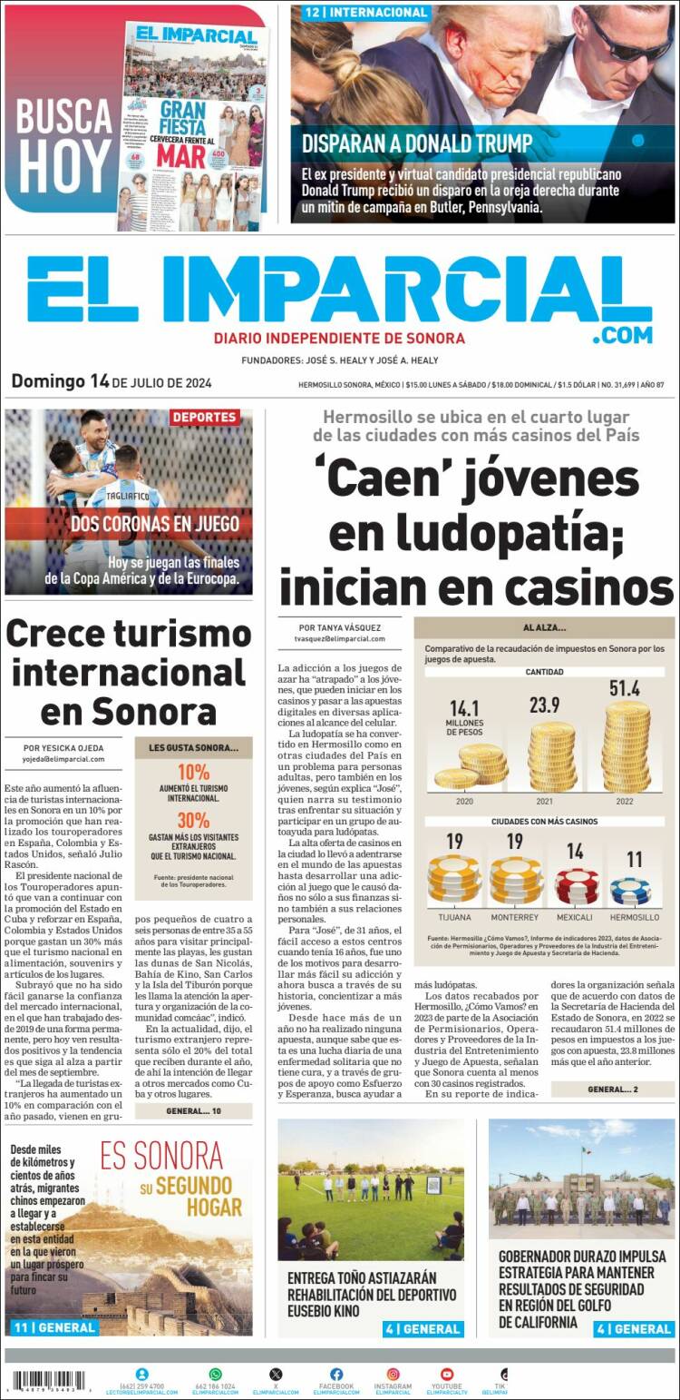 Portada de El Imparcial (M&eacute;xico)