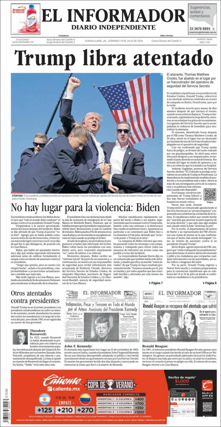 Portada de El Informador (M&eacute;xico)