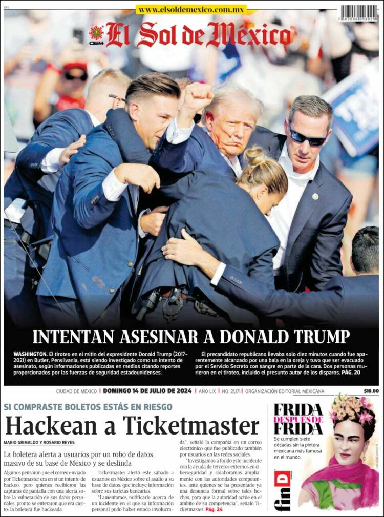 Portada de El Sol de México (M&eacute;xico)