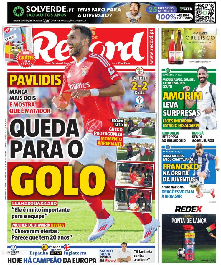 Portada de Jornal de Negócios (Portugal)