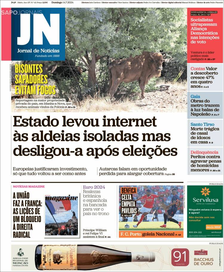 Portada de Jornal de Notícias (Portugal)