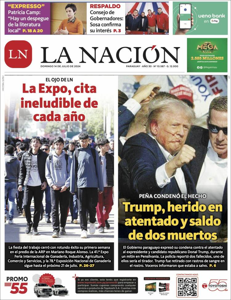 Portada de La Nación (Paraguay)