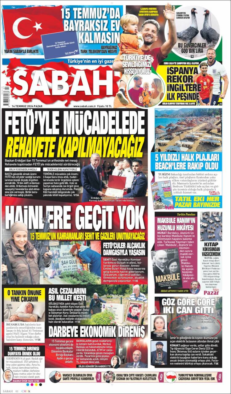 Portada de Sabah (Turqu&iacute;a)