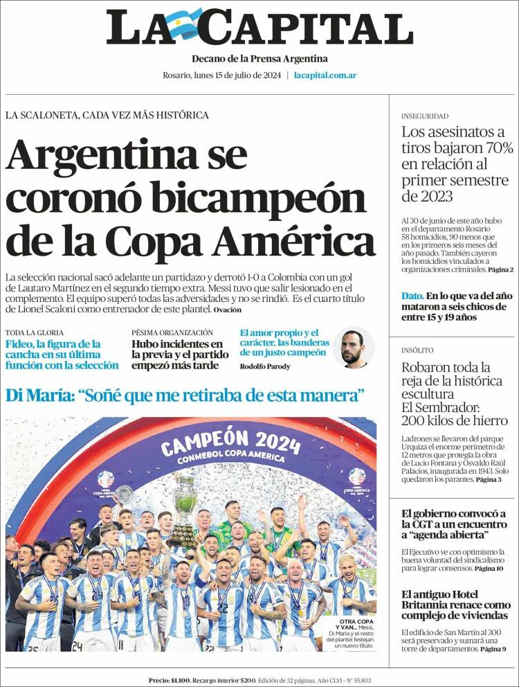 Portada de La Capital - Rosario (Argentina)