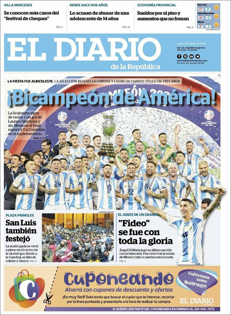 Portada de Diario de la República (Argentina)