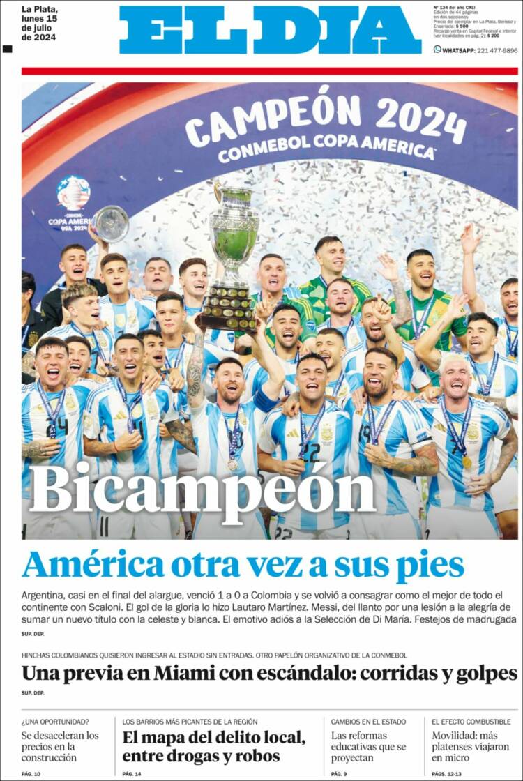 Portada de El Día de la Plata (Argentina)