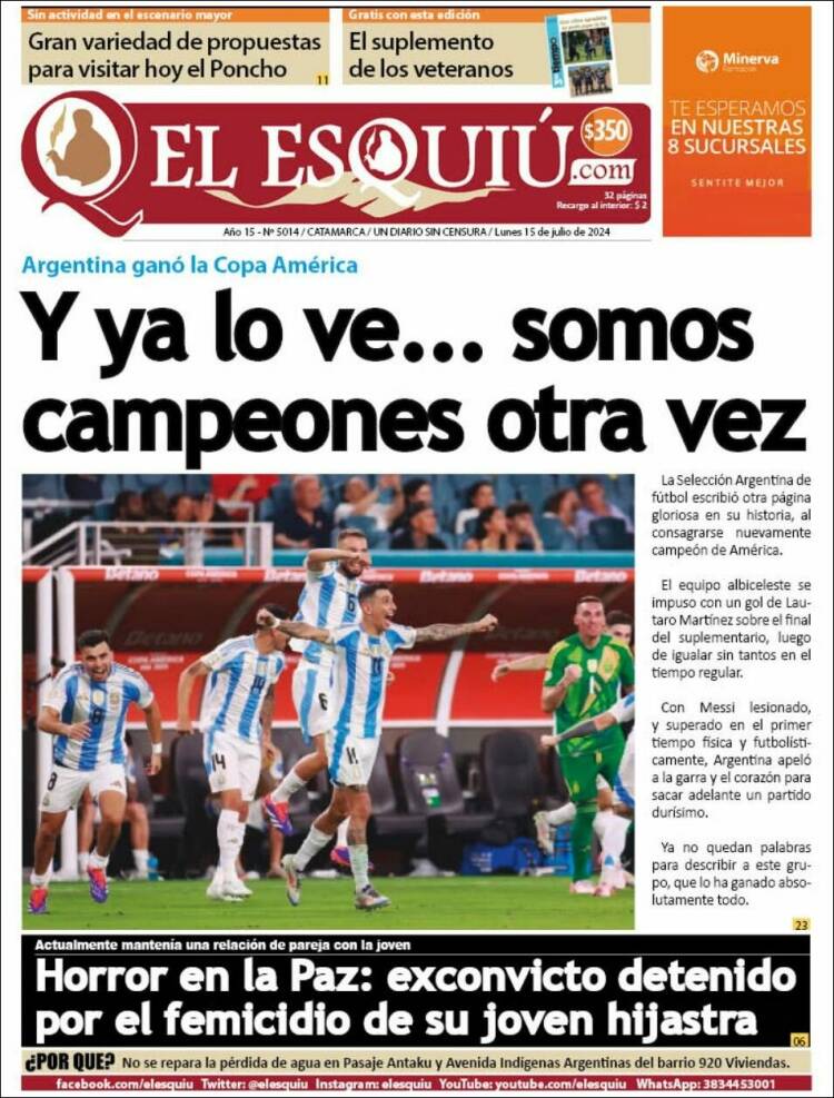 Portada de El Esquiu (Argentina)