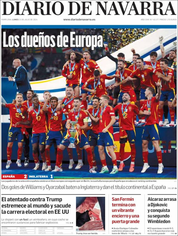 Portada de Diario de Navarra (España)
