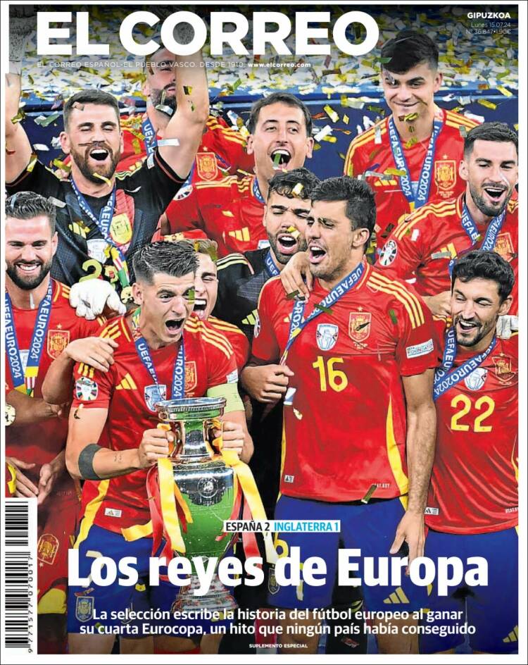 Portada de El Correo - Guipuzcoa (España)