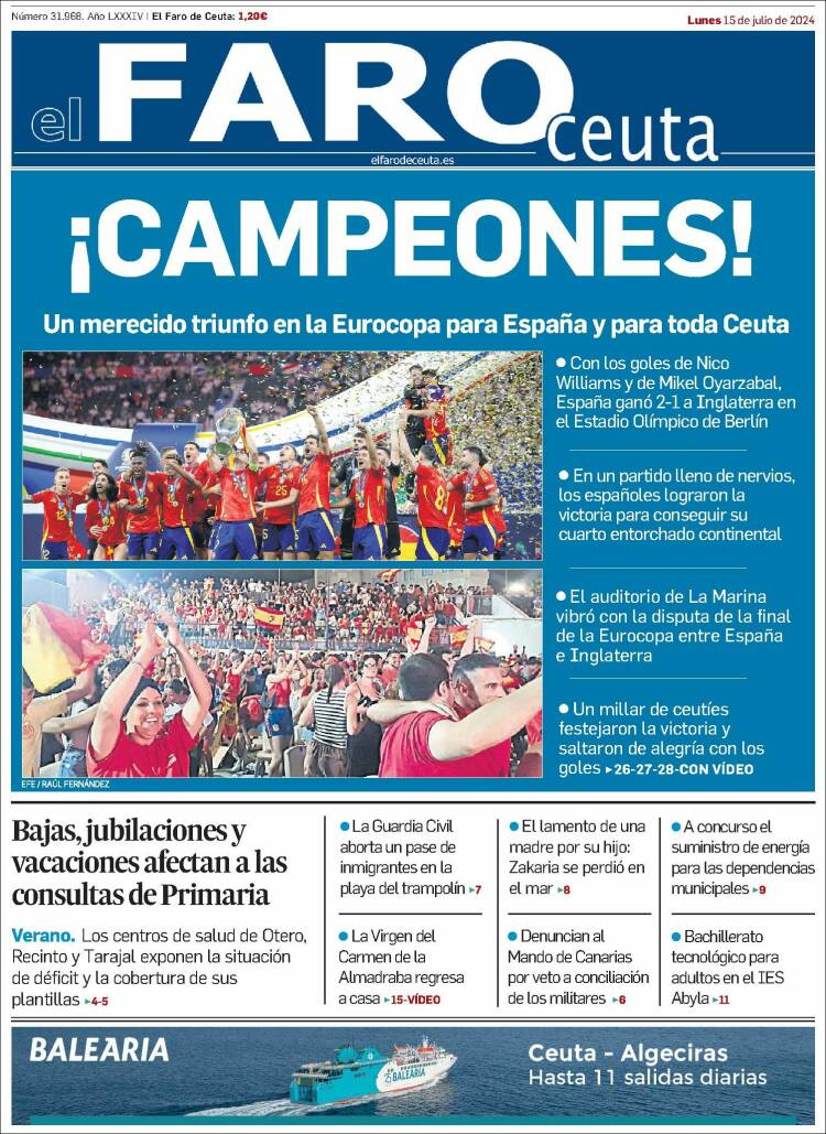 Portada de El Faro de Ceuta (España)