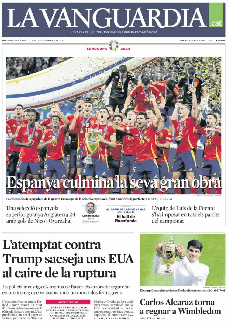 Portada de La Vanguardia (España)