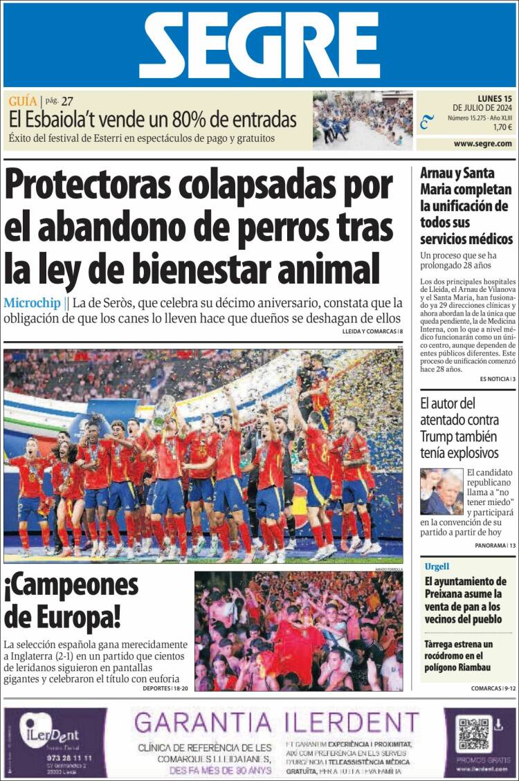 Portada de Segre  (España)