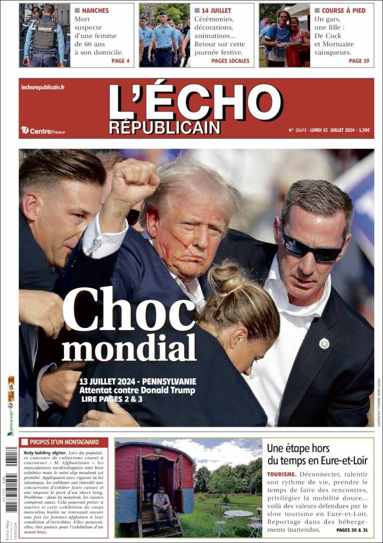 Portada de L'Echo Républicain (Francia)