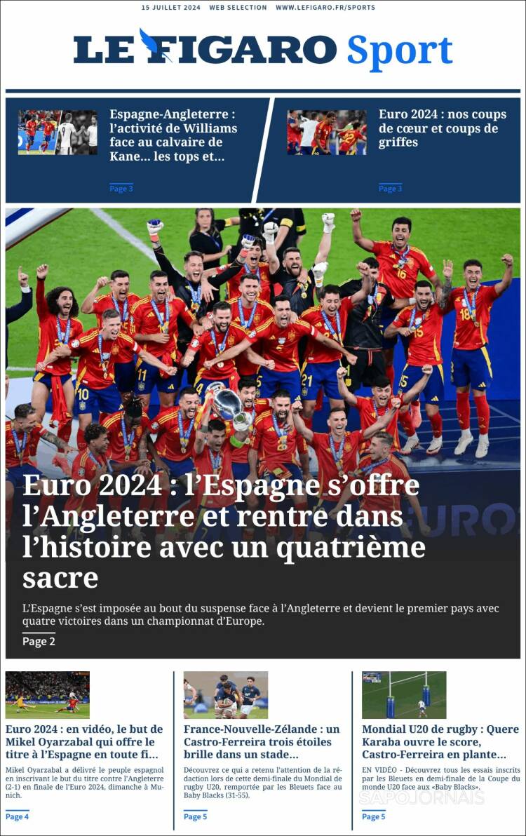 Portada de Le Figaro Sport (Francia)