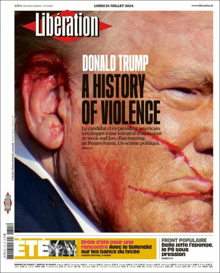 Portada de Libération (Francia)