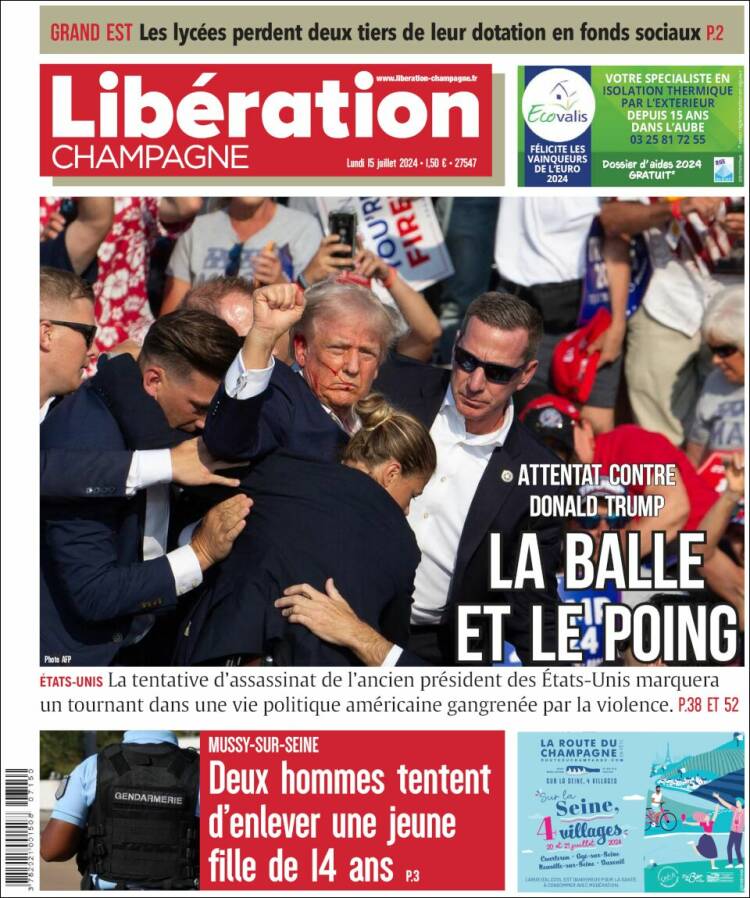 Portada de Libération Champagne (Francia)