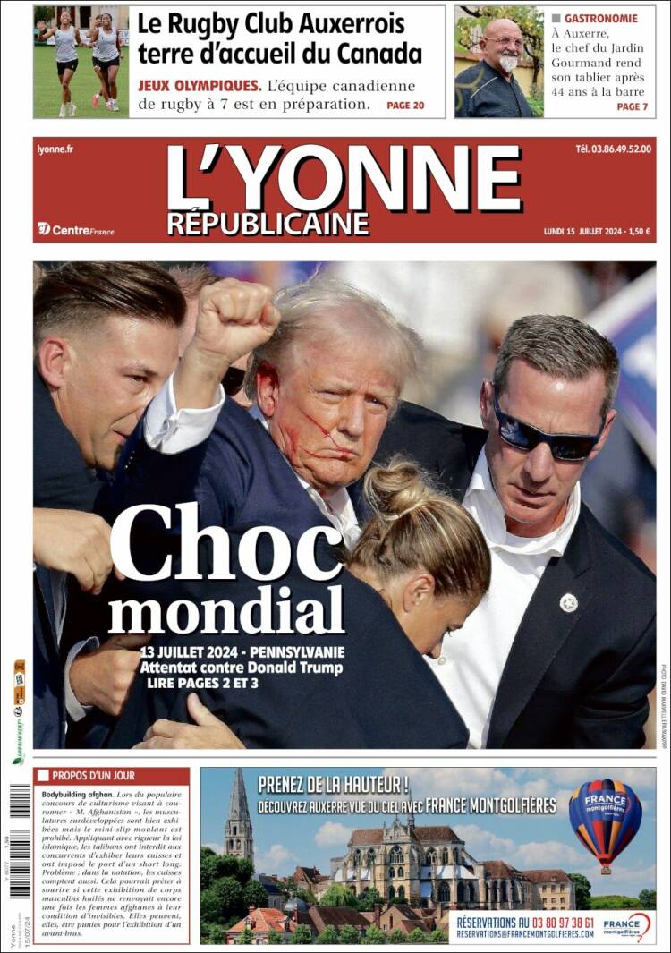 Portada de L'Yonne-Républicaine (Francia)