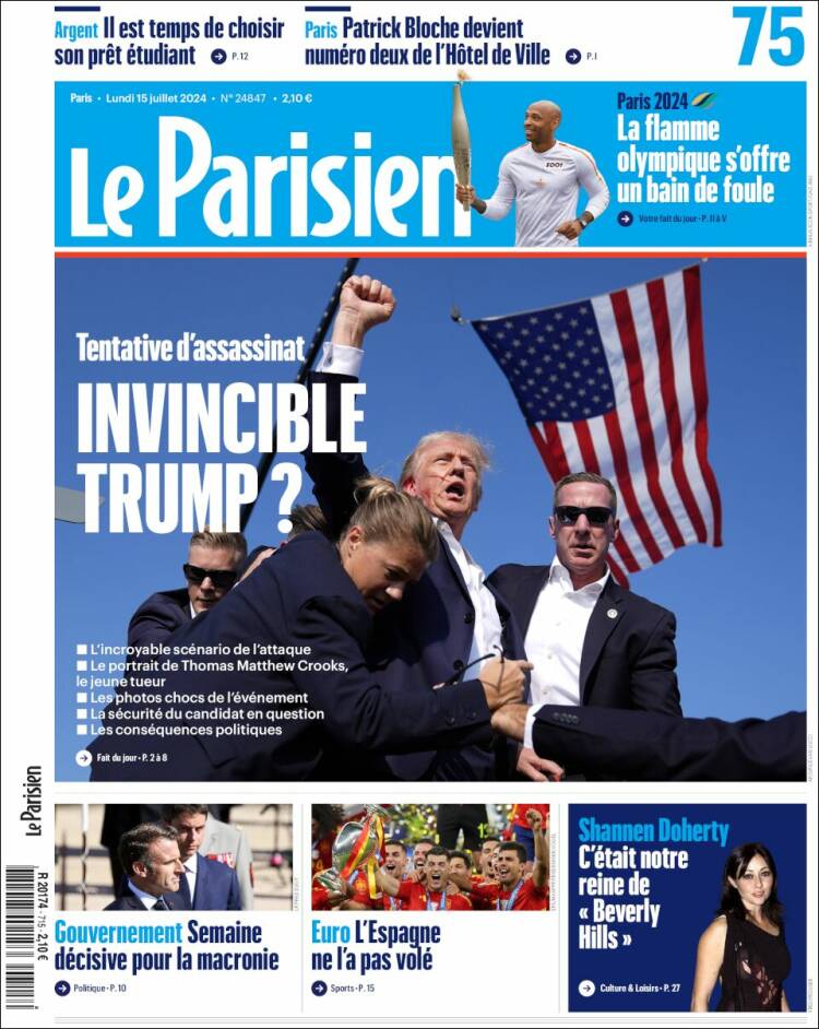 Portada de Le Parisien (Francia)