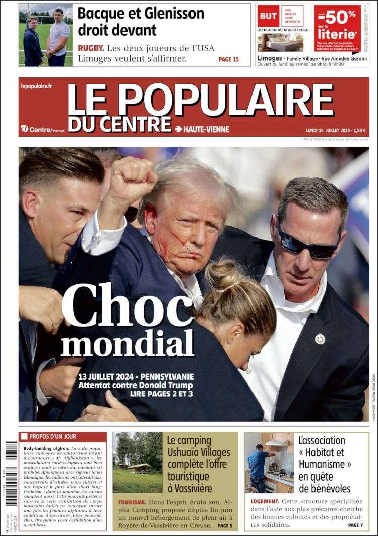Portada de Le Populaire du Centre (Francia)