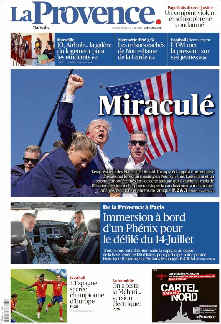 Portada de La Provence (Francia)