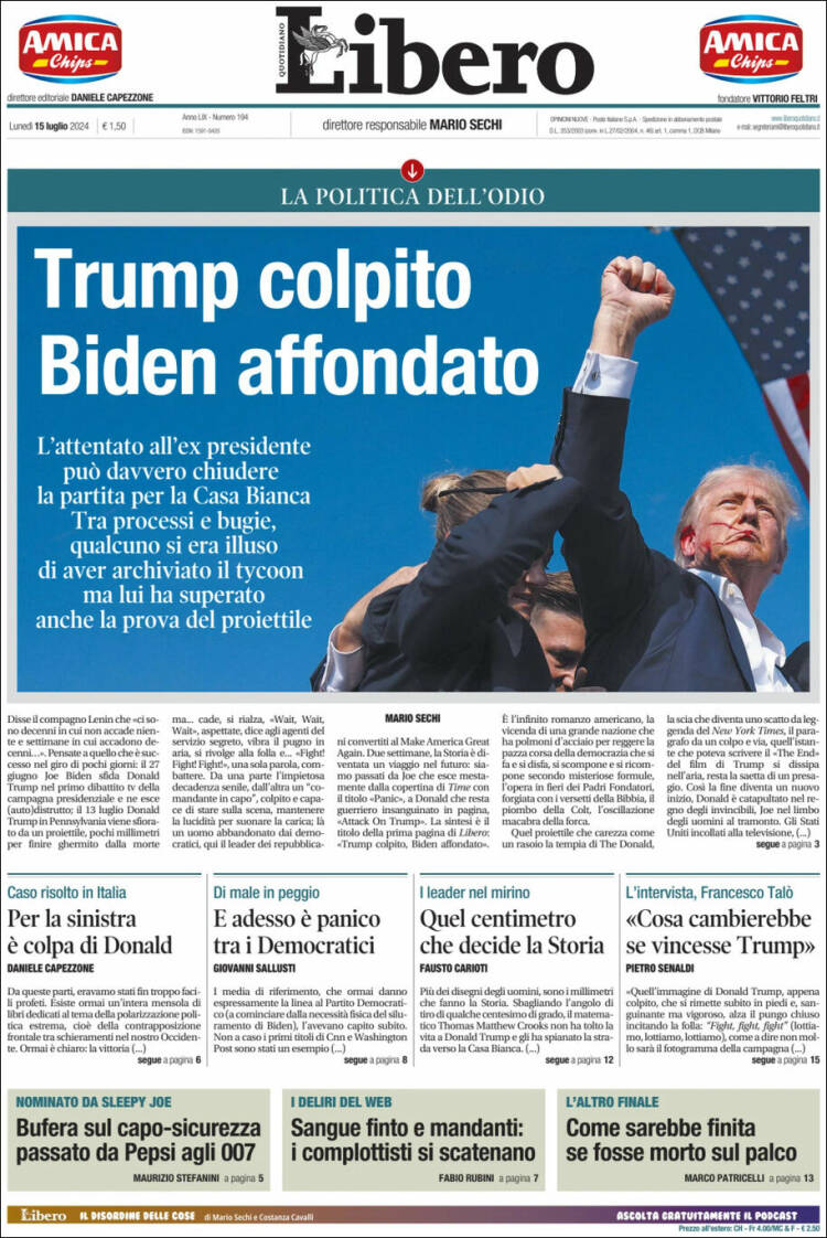 Portada de Libero (Italia)
