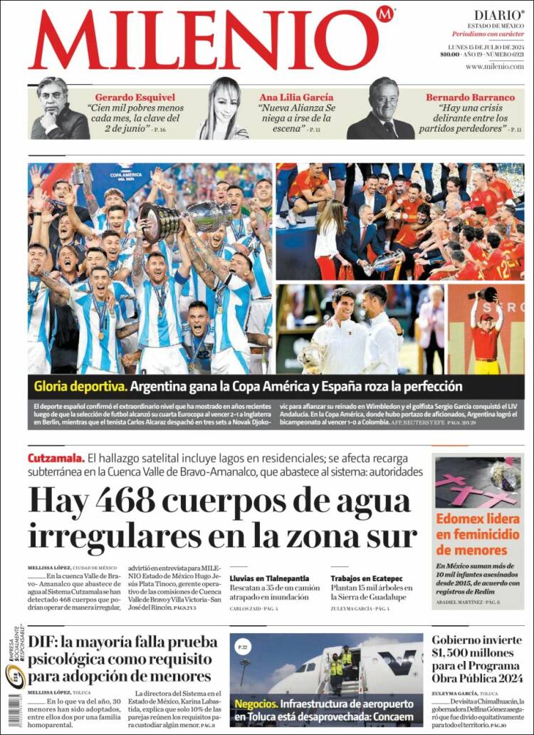 Portada de Milenio - Estado de México (M&eacute;xico)