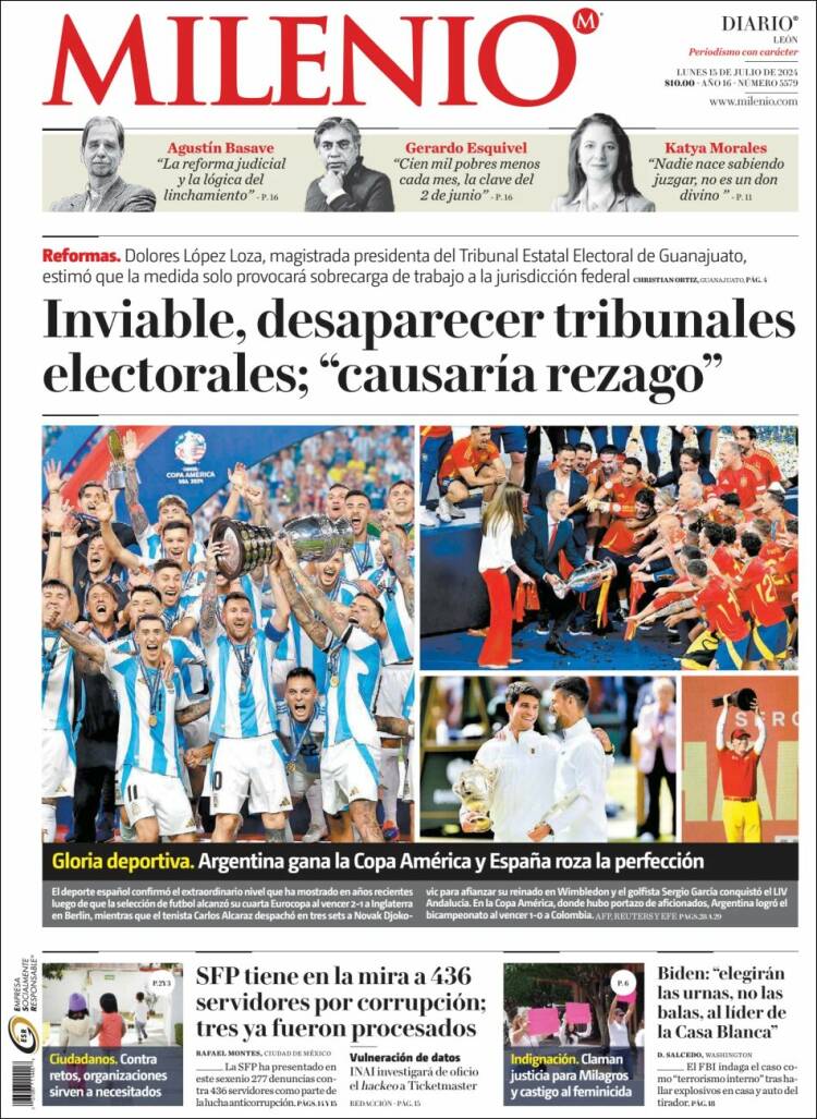 Portada de Milenio de León (M&eacute;xico)