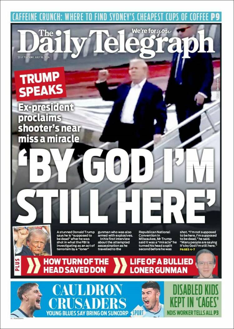 Portada de The Daily Telegraph (Australia)