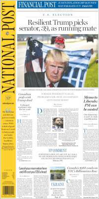 Portada de The National Post (Canadá)