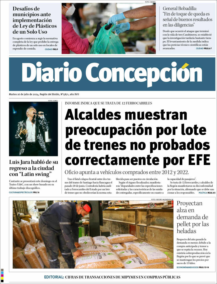 Portada de Diario de Concepción (Chile)