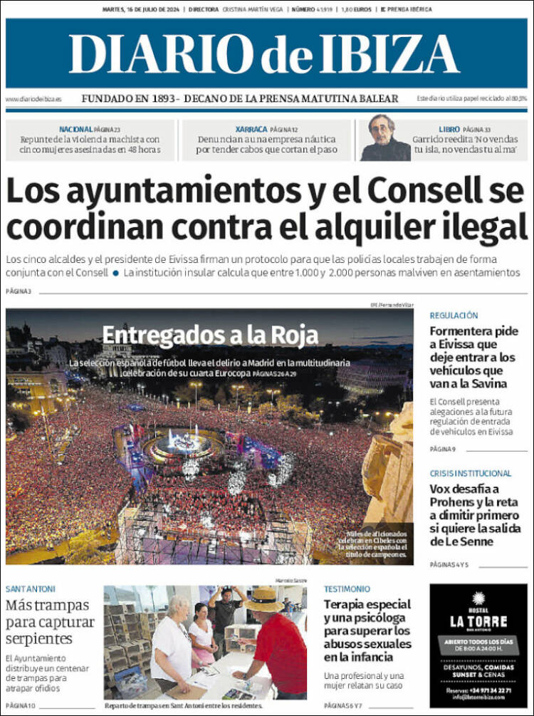 Portada de Diario de Ibiza (España)