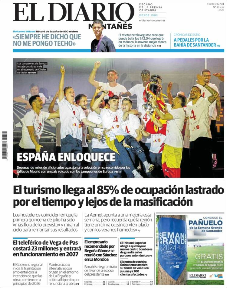 Portada de El Diario Montañés (España)