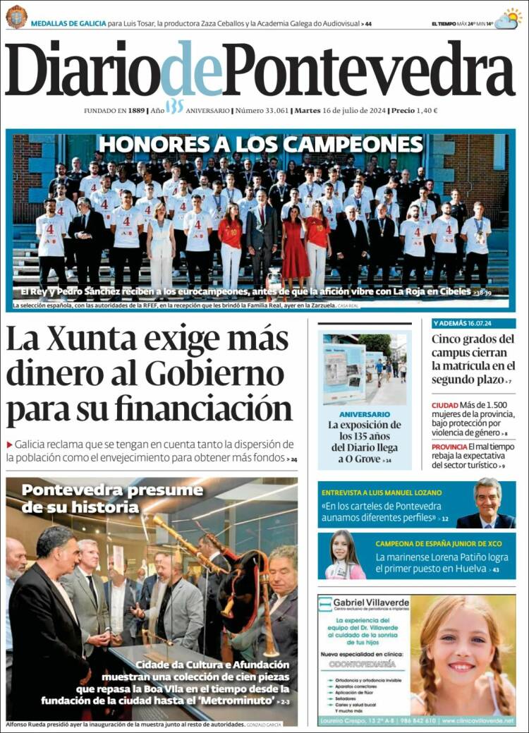 Portada de Diario de Pontevedra (España)