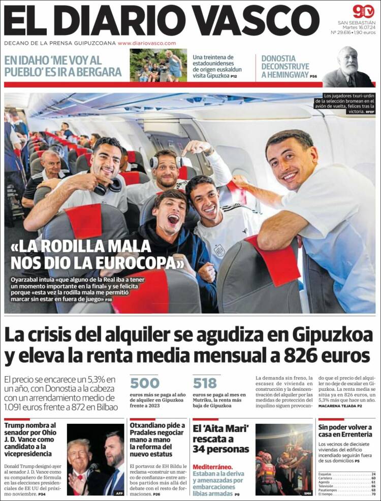 Portada de Diario Vasco (España)