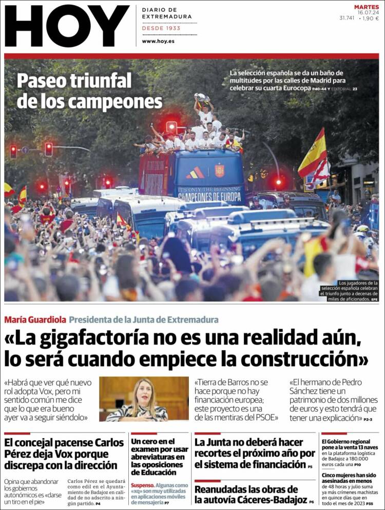 Portada de Hoy - Badajoz (España)