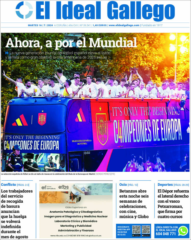 Portada de El Ideal Gallego (España)