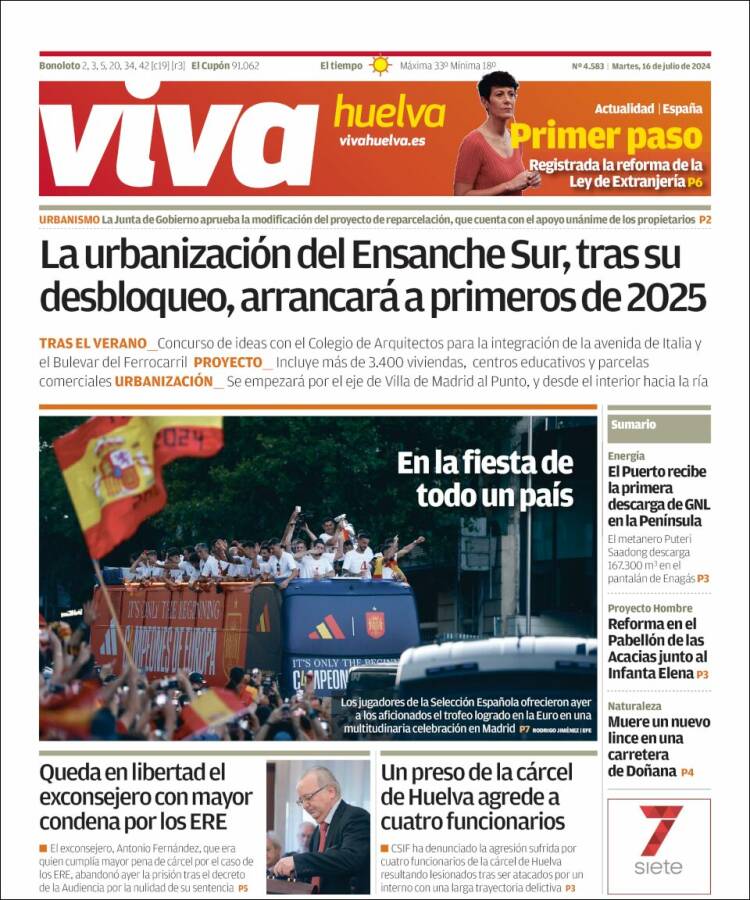 Portada de Viva Huelva (España)