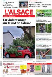 Portada de Journal L'Alsace (Francia)