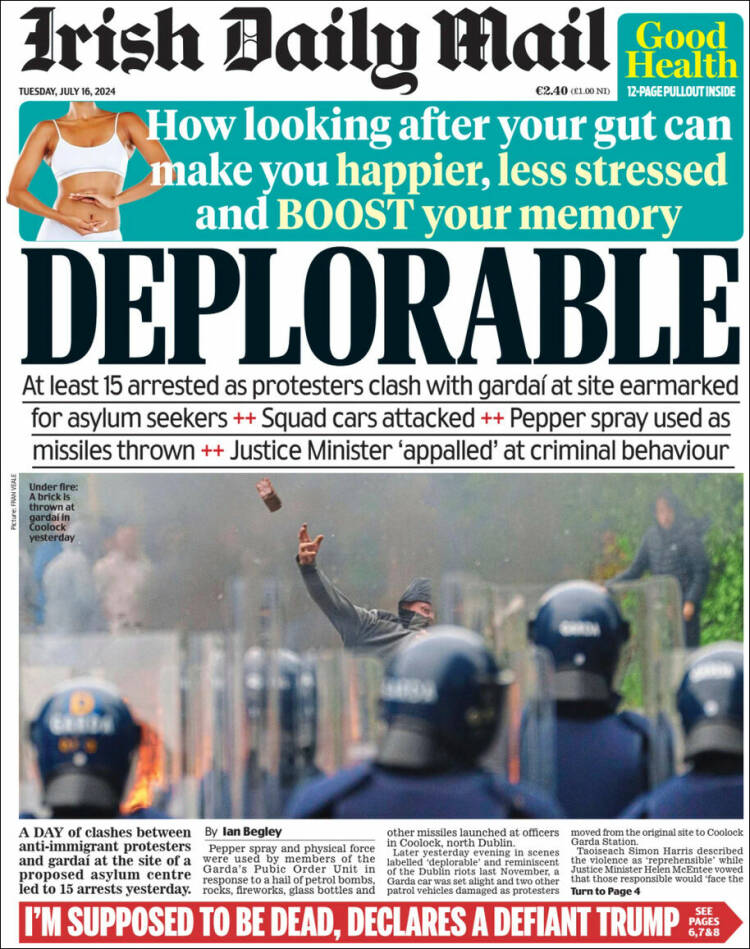 Portada de Irish Daily Mail (Irlanda)