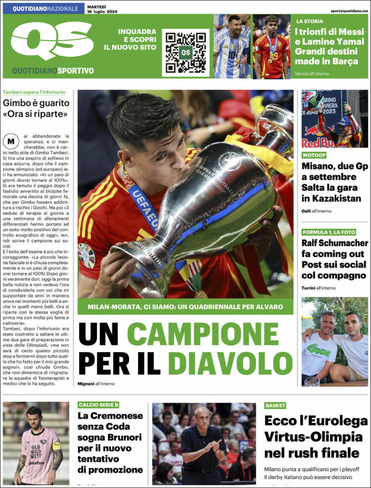 Portada de Quotidiano Sportivo (Italia)