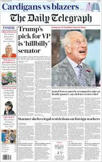 Portada de Daily Telegraph (Reino Unido)